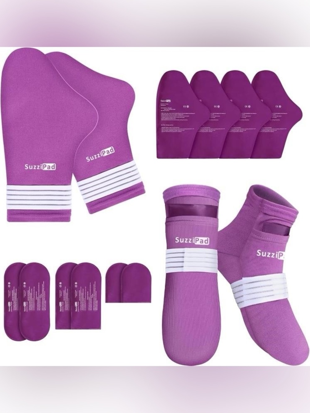 SUZZIPAD FOOT ICE PACK & COLD THERAPY, PURPLE